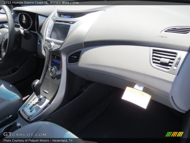 Monaco White / Gray 2013 Hyundai Elantra Coupe SE