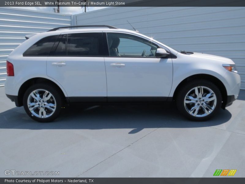 White Platinum Tri-Coat / Medium Light Stone 2013 Ford Edge SEL