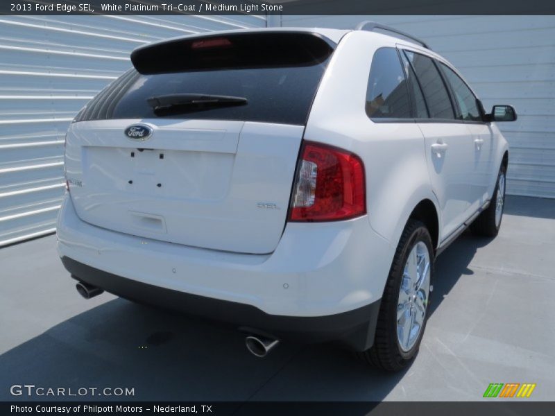 White Platinum Tri-Coat / Medium Light Stone 2013 Ford Edge SEL