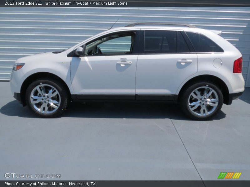 White Platinum Tri-Coat / Medium Light Stone 2013 Ford Edge SEL