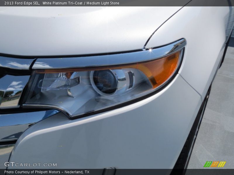 White Platinum Tri-Coat / Medium Light Stone 2013 Ford Edge SEL