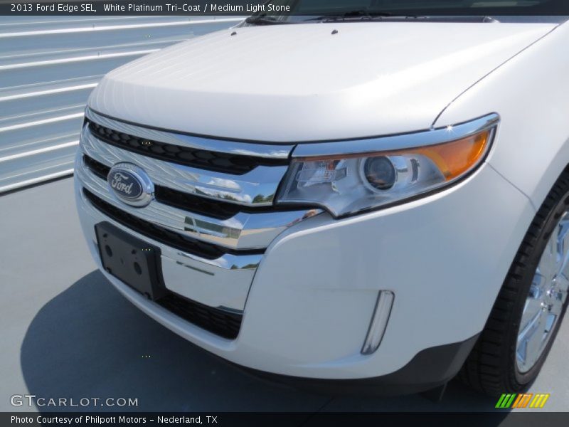 White Platinum Tri-Coat / Medium Light Stone 2013 Ford Edge SEL