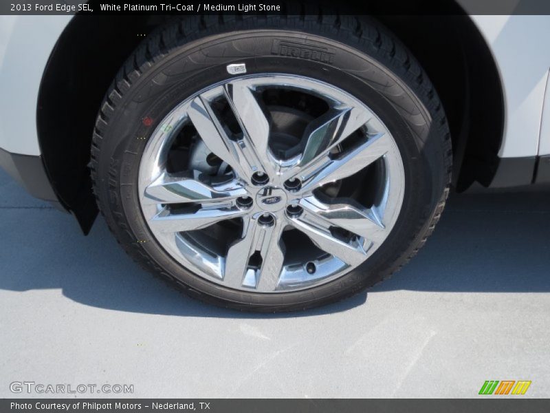 White Platinum Tri-Coat / Medium Light Stone 2013 Ford Edge SEL