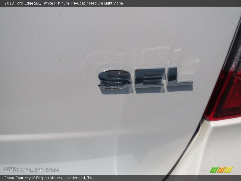 White Platinum Tri-Coat / Medium Light Stone 2013 Ford Edge SEL