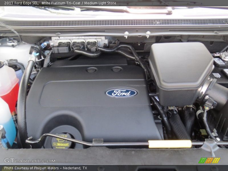 White Platinum Tri-Coat / Medium Light Stone 2013 Ford Edge SEL