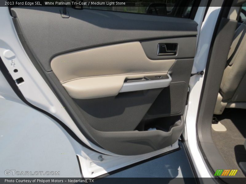 White Platinum Tri-Coat / Medium Light Stone 2013 Ford Edge SEL