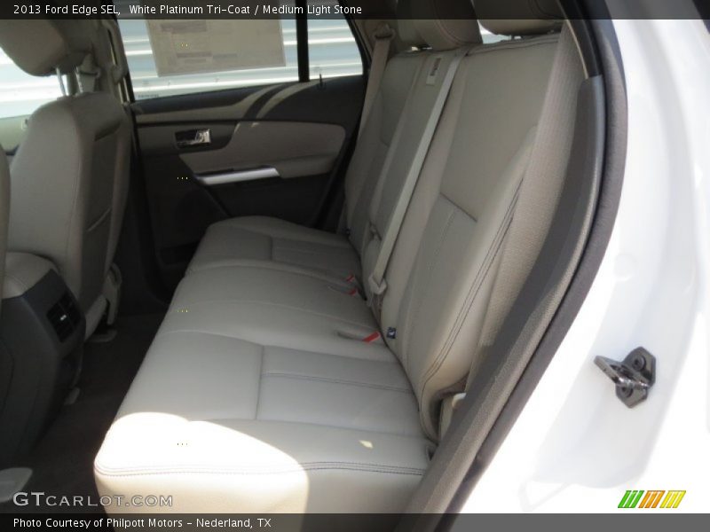 White Platinum Tri-Coat / Medium Light Stone 2013 Ford Edge SEL