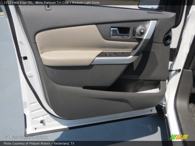 White Platinum Tri-Coat / Medium Light Stone 2013 Ford Edge SEL