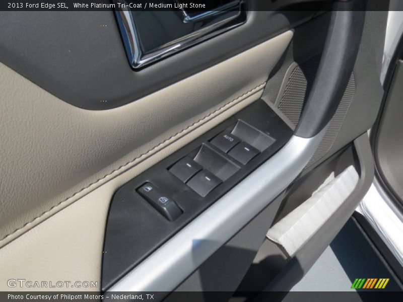 White Platinum Tri-Coat / Medium Light Stone 2013 Ford Edge SEL