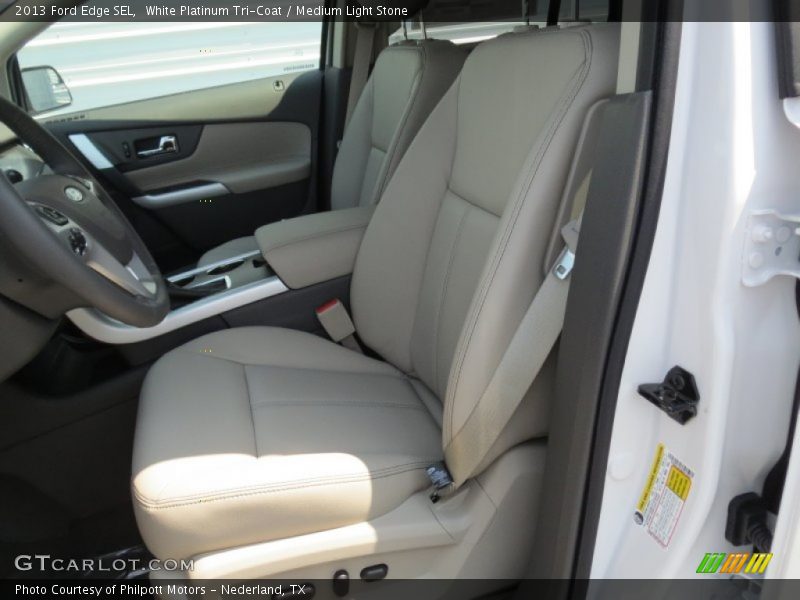 White Platinum Tri-Coat / Medium Light Stone 2013 Ford Edge SEL