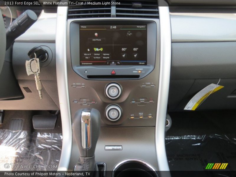 White Platinum Tri-Coat / Medium Light Stone 2013 Ford Edge SEL