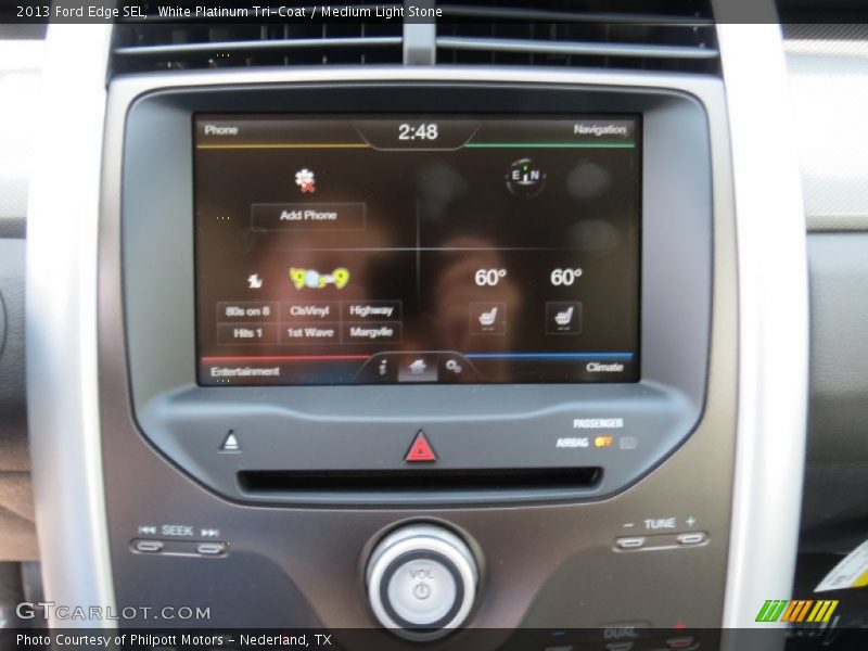 White Platinum Tri-Coat / Medium Light Stone 2013 Ford Edge SEL