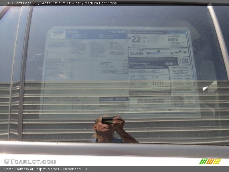 White Platinum Tri-Coat / Medium Light Stone 2013 Ford Edge SEL