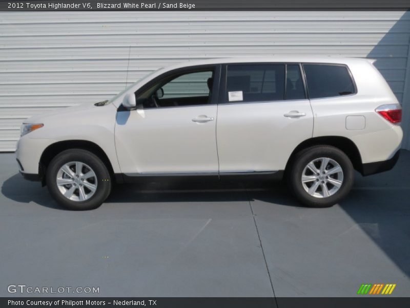 Blizzard White Pearl / Sand Beige 2012 Toyota Highlander V6