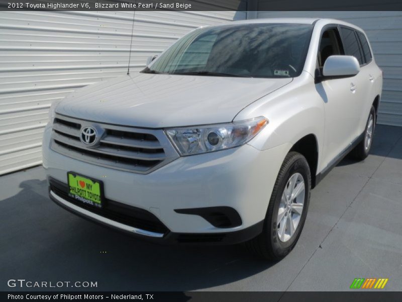 Blizzard White Pearl / Sand Beige 2012 Toyota Highlander V6