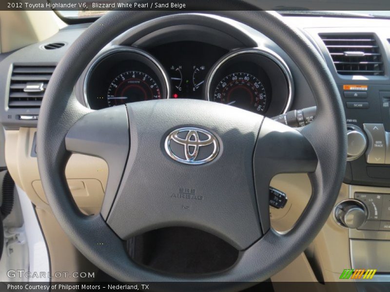Blizzard White Pearl / Sand Beige 2012 Toyota Highlander V6