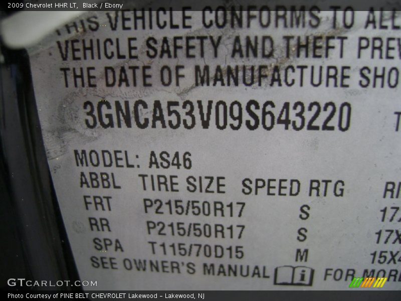 Black / Ebony 2009 Chevrolet HHR LT