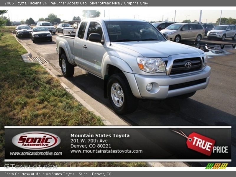 Silver Streak Mica / Graphite Gray 2006 Toyota Tacoma V6 PreRunner Access Cab