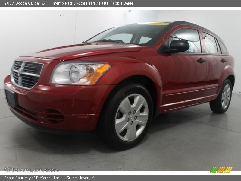 Inferno Red Crystal Pearl / Pastel Pebble Beige 2007 Dodge Caliber SXT