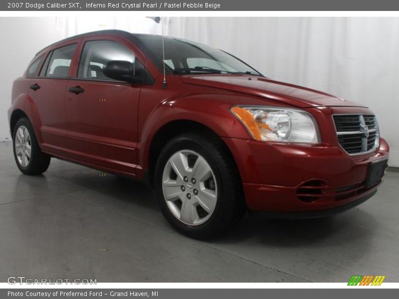 Inferno Red Crystal Pearl / Pastel Pebble Beige 2007 Dodge Caliber SXT