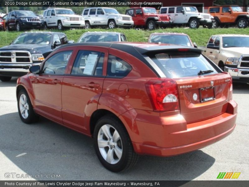 Sunburst Orange Pearl / Dark Slate Gray/Medium Graystone 2010 Dodge Caliber SXT