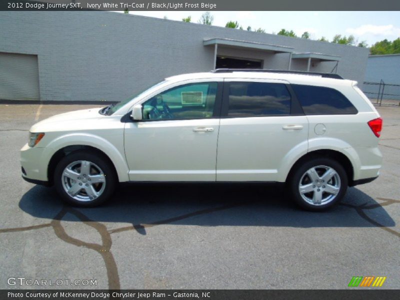 Ivory White Tri-Coat / Black/Light Frost Beige 2012 Dodge Journey SXT