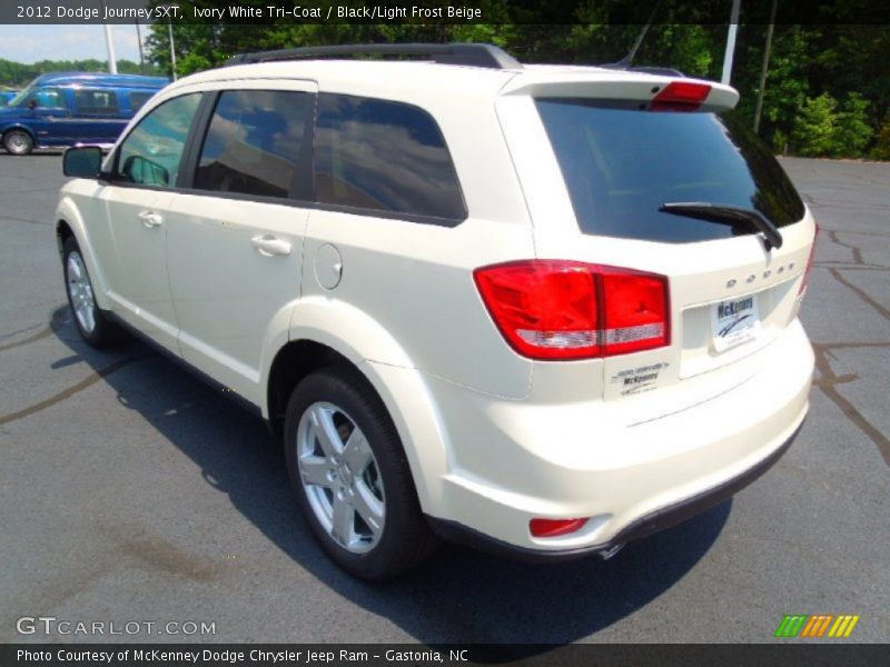 Ivory White Tri-Coat / Black/Light Frost Beige 2012 Dodge Journey SXT
