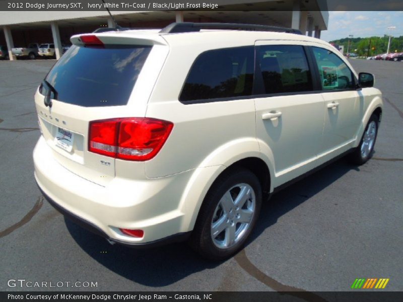 Ivory White Tri-Coat / Black/Light Frost Beige 2012 Dodge Journey SXT