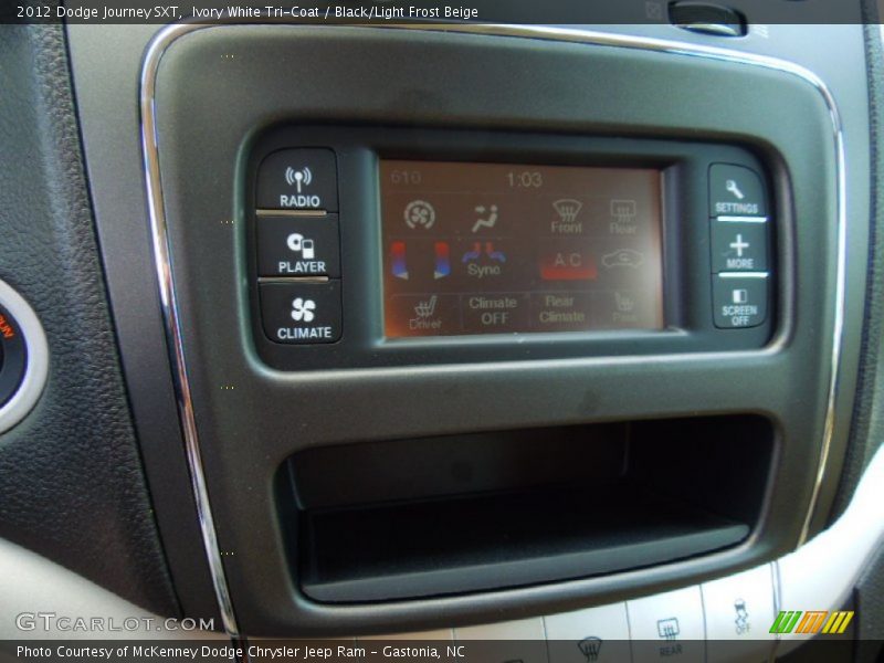 Ivory White Tri-Coat / Black/Light Frost Beige 2012 Dodge Journey SXT