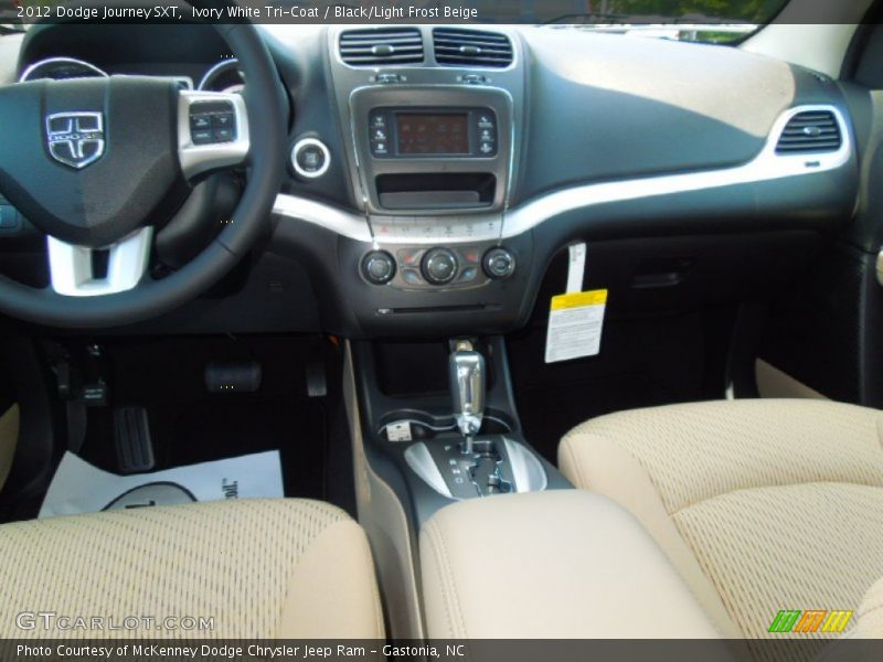 Ivory White Tri-Coat / Black/Light Frost Beige 2012 Dodge Journey SXT