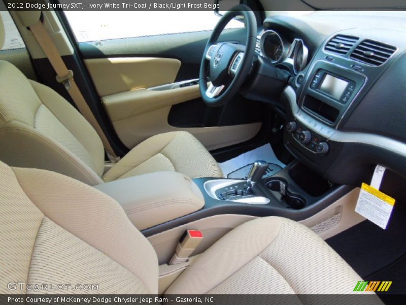 Ivory White Tri-Coat / Black/Light Frost Beige 2012 Dodge Journey SXT