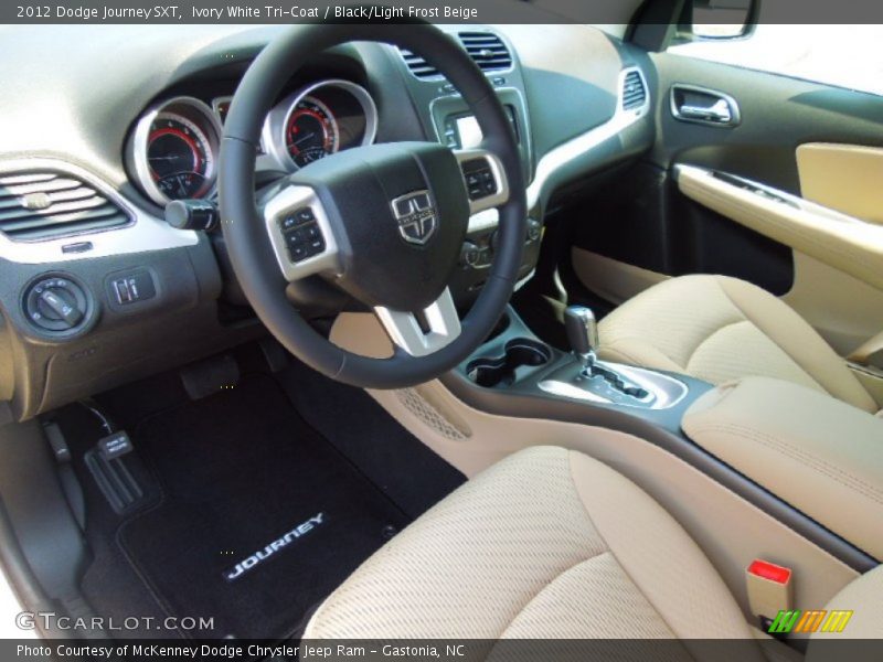 Ivory White Tri-Coat / Black/Light Frost Beige 2012 Dodge Journey SXT