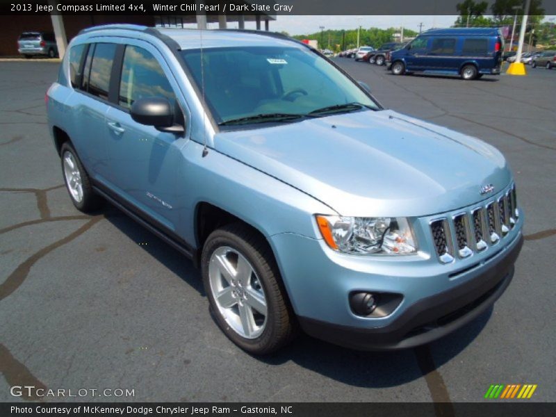 Winter Chill Pearl / Dark Slate Gray 2013 Jeep Compass Limited 4x4