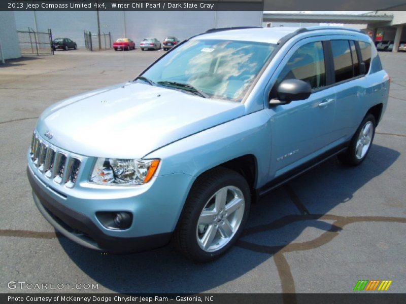 Winter Chill Pearl / Dark Slate Gray 2013 Jeep Compass Limited 4x4