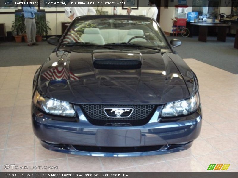 True Blue Metallic / Oxford White 2001 Ford Mustang GT Convertible