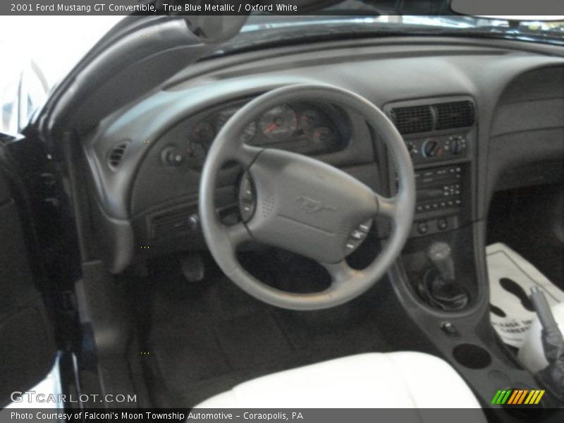 True Blue Metallic / Oxford White 2001 Ford Mustang GT Convertible