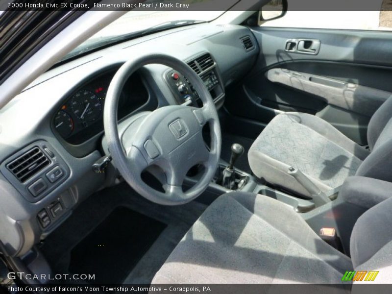 Flamenco Black Pearl / Dark Gray 2000 Honda Civic EX Coupe