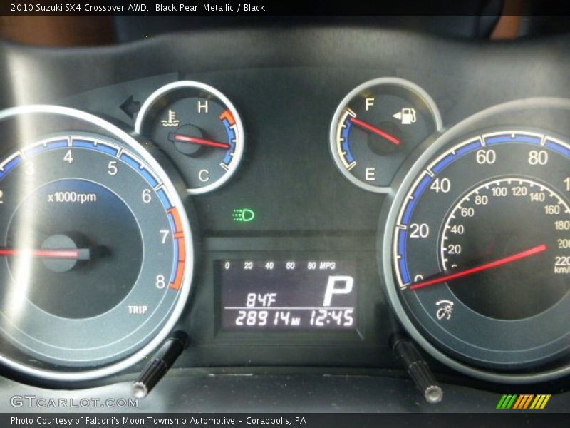 Black Pearl Metallic / Black 2010 Suzuki SX4 Crossover AWD