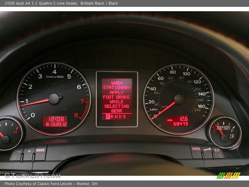  2008 A4 3.2 Quattro S-Line Sedan 3.2 Quattro S-Line Sedan Gauges