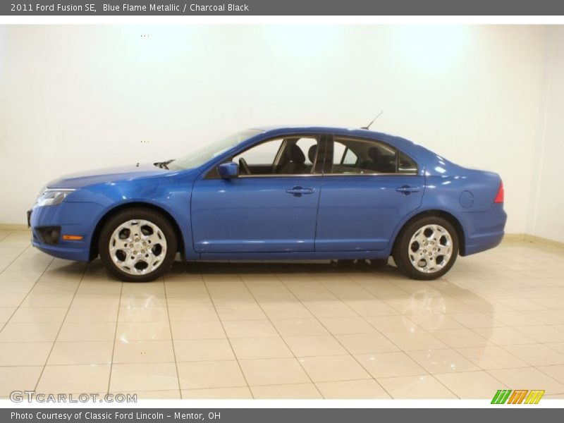 Blue Flame Metallic / Charcoal Black 2011 Ford Fusion SE