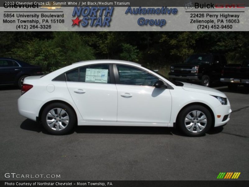 Summit White / Jet Black/Medium Titanium 2012 Chevrolet Cruze LS