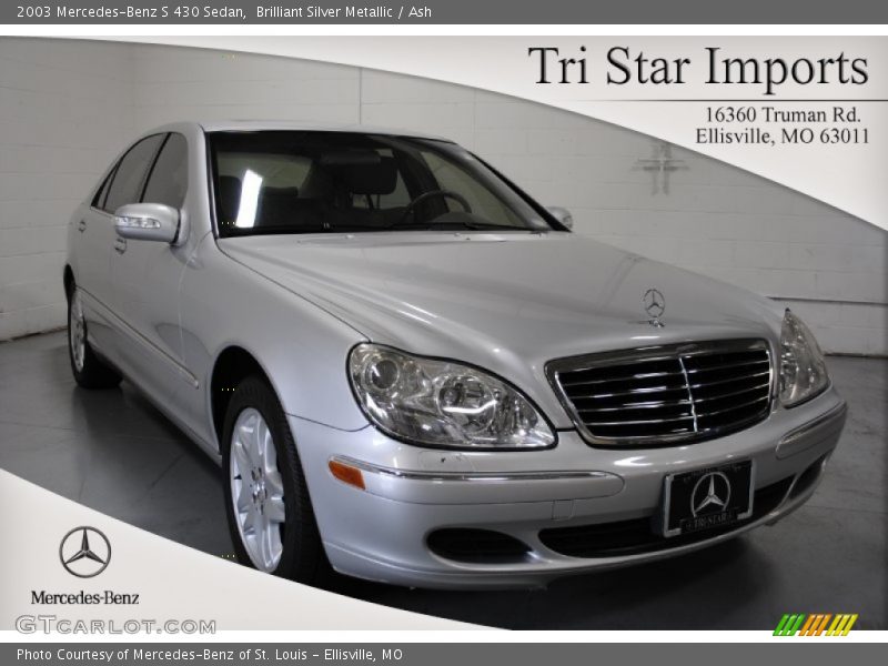 Brilliant Silver Metallic / Ash 2003 Mercedes-Benz S 430 Sedan
