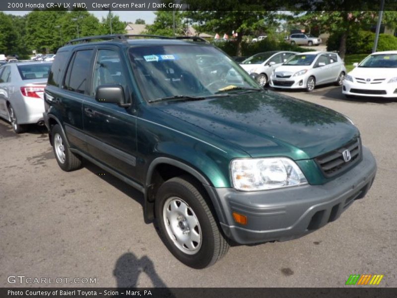 Clover Green Pearl / Dark Gray 2000 Honda CR-V LX 4WD