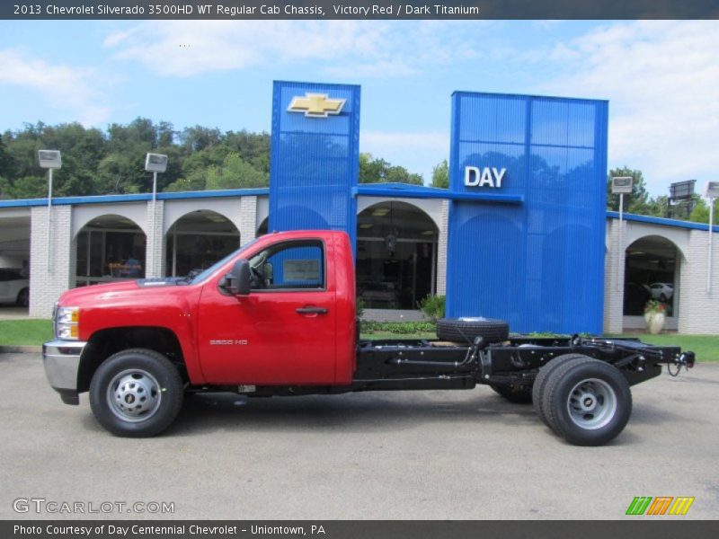 Victory Red / Dark Titanium 2013 Chevrolet Silverado 3500HD WT Regular Cab Chassis