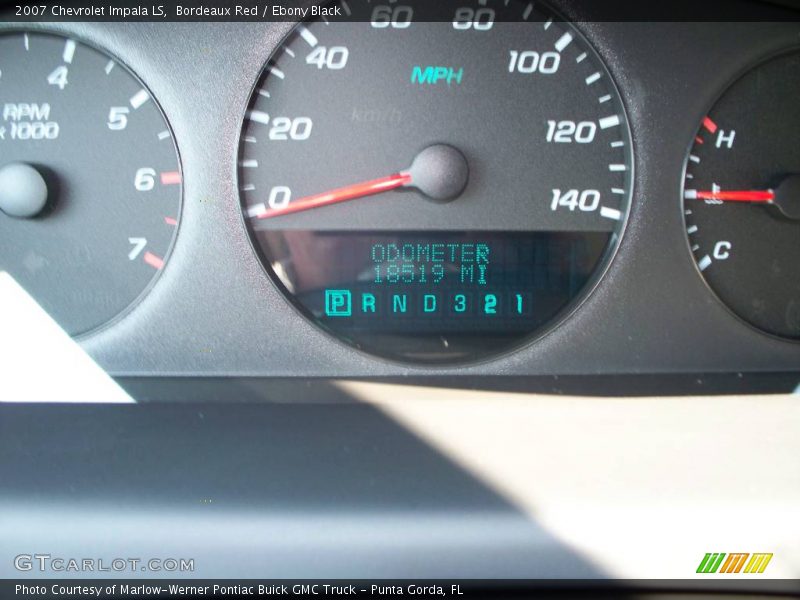 Bordeaux Red / Ebony Black 2007 Chevrolet Impala LS