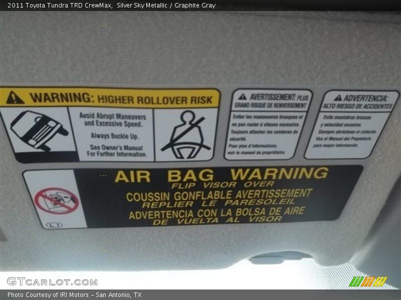 Silver Sky Metallic / Graphite Gray 2011 Toyota Tundra TRD CrewMax