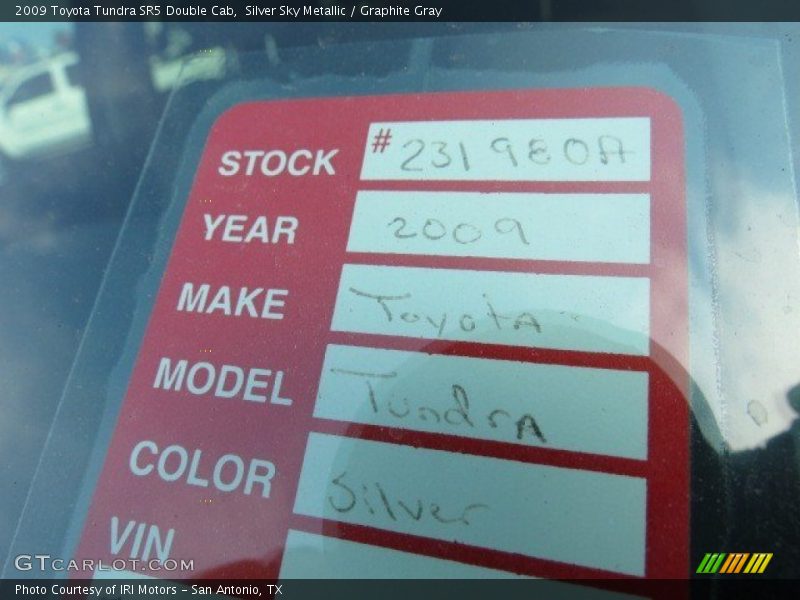Silver Sky Metallic / Graphite Gray 2009 Toyota Tundra SR5 Double Cab