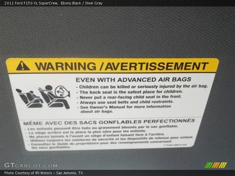 Ebony Black / Steel Gray 2011 Ford F150 XL SuperCrew