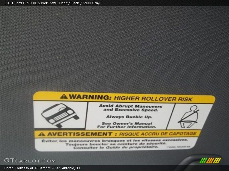 Ebony Black / Steel Gray 2011 Ford F150 XL SuperCrew