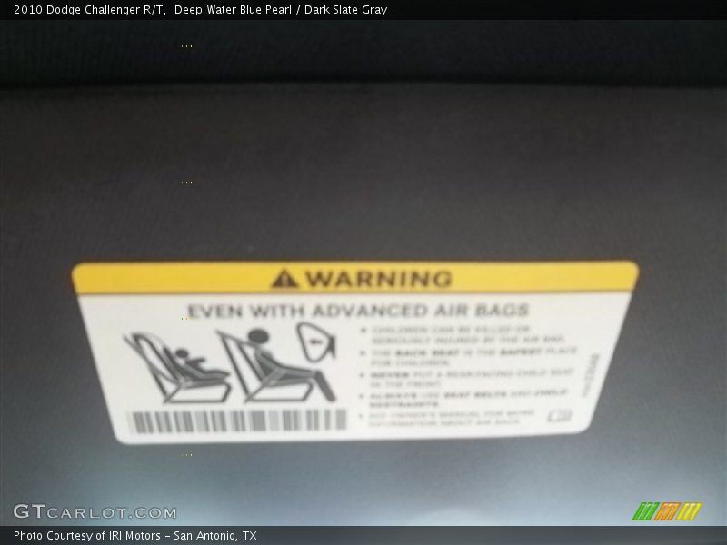 Deep Water Blue Pearl / Dark Slate Gray 2010 Dodge Challenger R/T